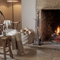 Highland Stag Polished Nickel Fireside Companion Set