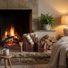 Copper Fireside Log and Kindling Set