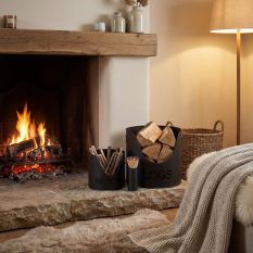 Matte Black Fireside Storage Trio