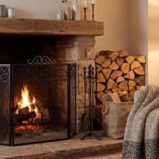 Heritage Scroll Three-Fold Fire Screen