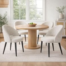 Sorelle Bouclé Curved Dining Chair