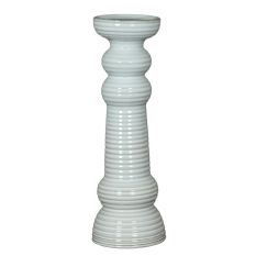 Sile Ribbed Glazed Ceramic Pillar Candle Holder