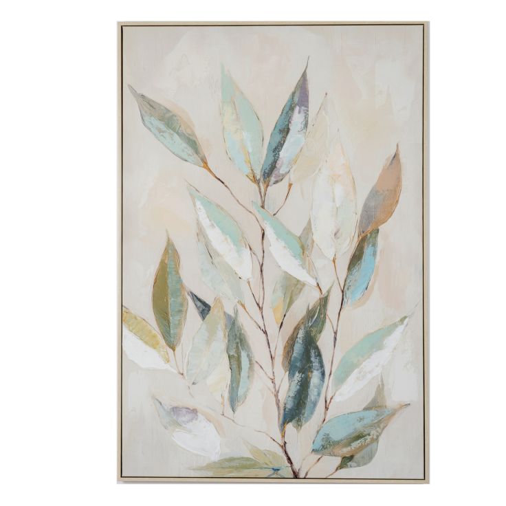 A handpainted willow-themed canvas in a decorative frame with integrated soft ambient lighting.