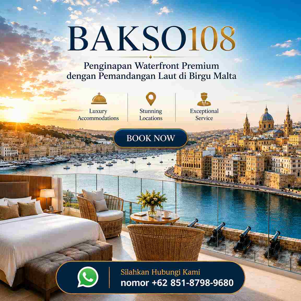 BAKSO108 | Penginapan Waterfront Premium dengan Pemandangan Laut di Birgu Malta