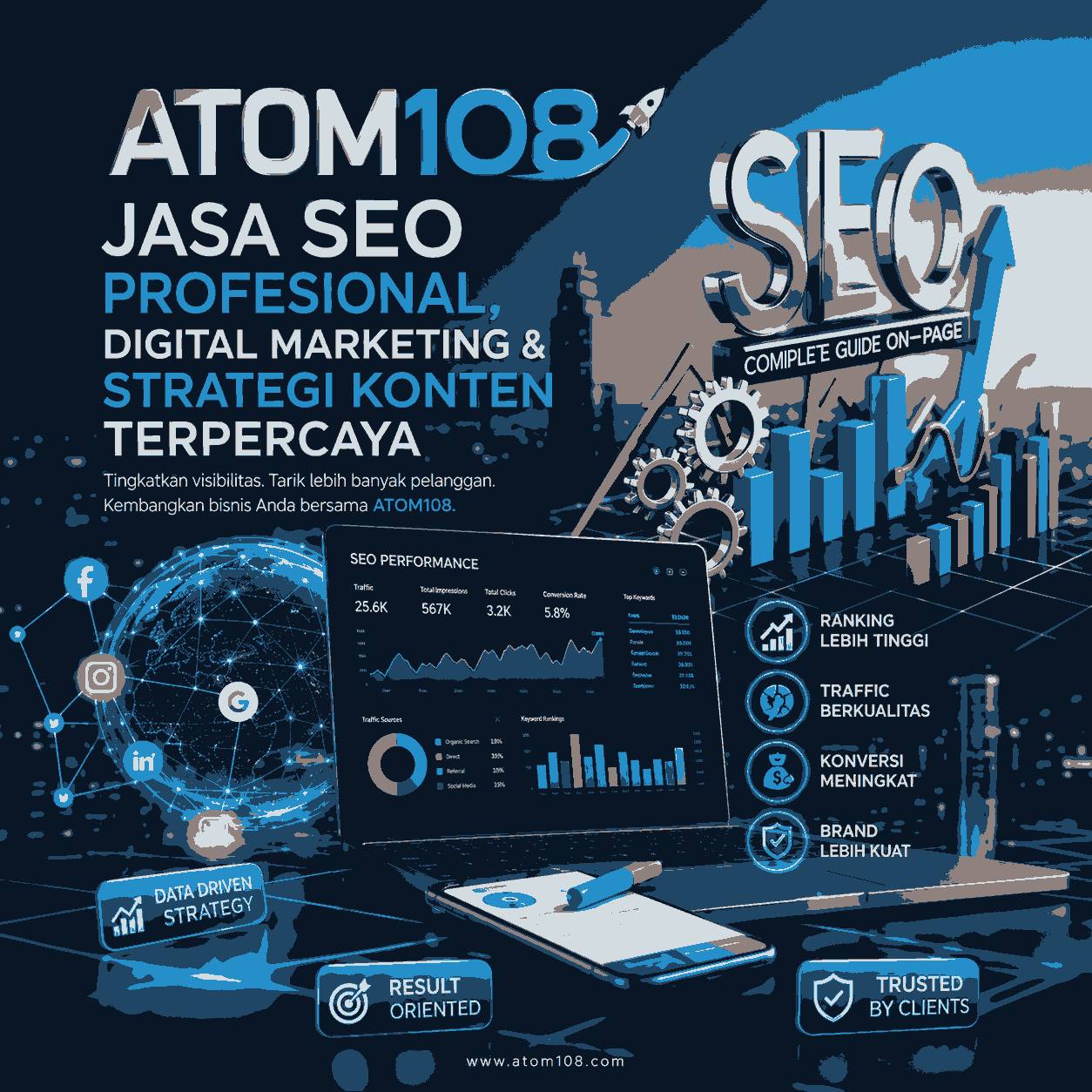 ATOM108 | Jasa SEO Profesional, Digital Marketing & Strategi Konten Terpercaya