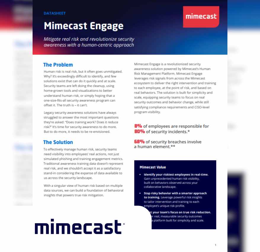 Human Risk Awareness and Training with Mimecast Engage