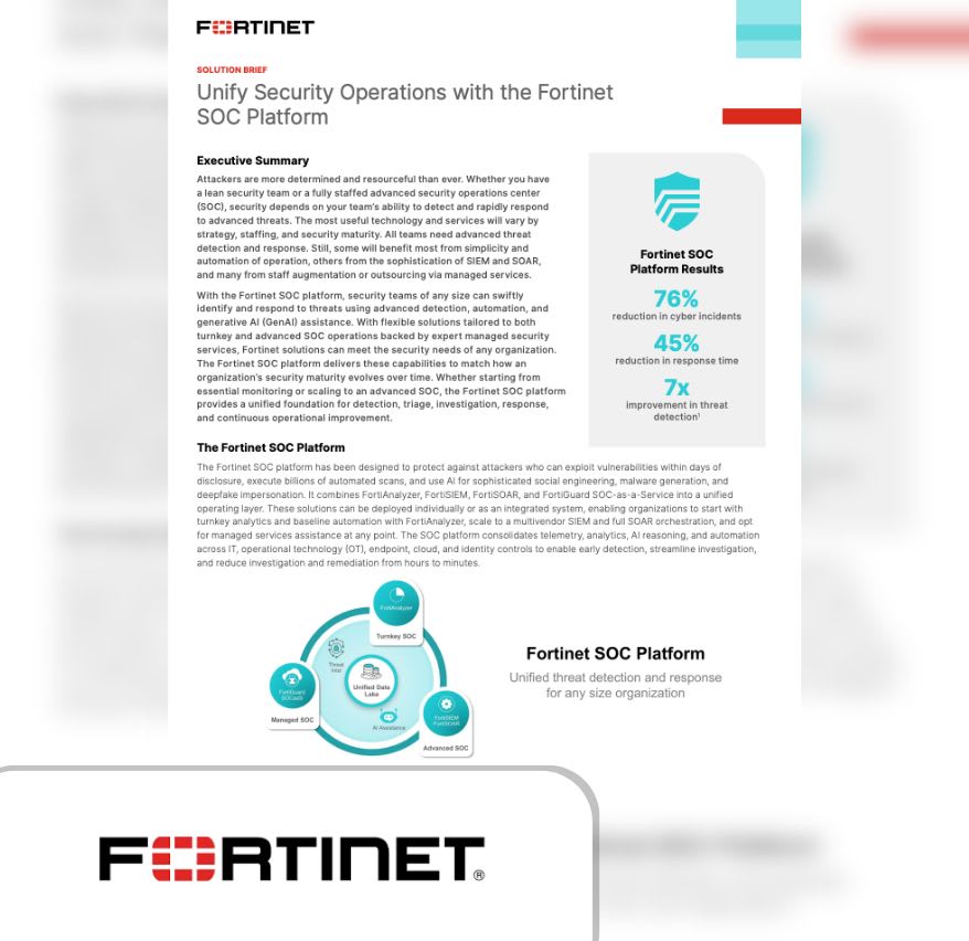 Unify Security Operations with the Fortinet SOC Platform