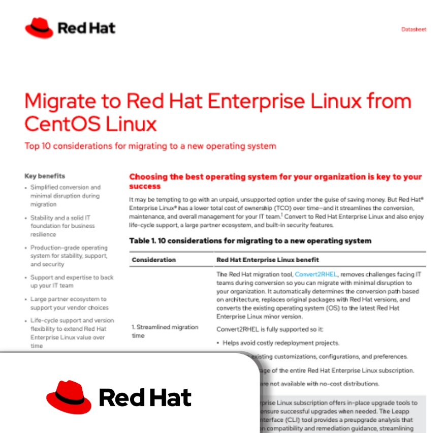 Migrate to Red Hat Enterprise Linux from CentOS Linux