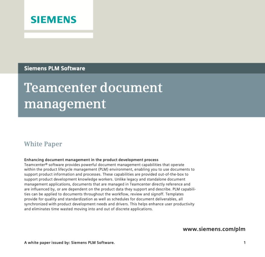 Teamcenter document management