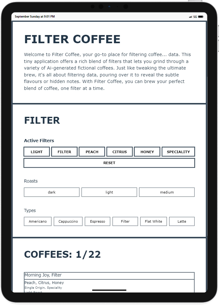 Screenshot: Filter Coffee