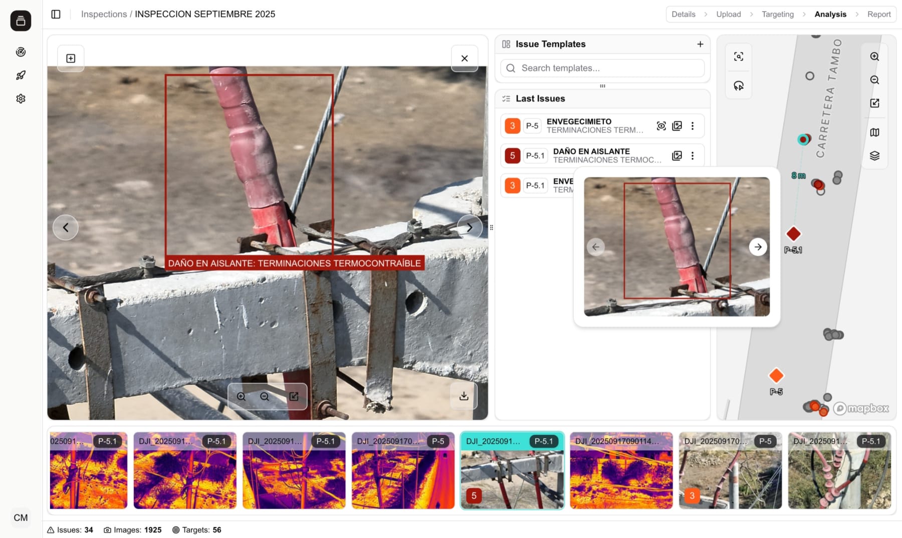 Anotaciones - Funcionalidad de PowTrack para inspecciones eléctricas con drones y análisis automatizado