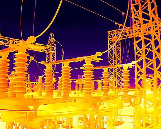 Termograma de dispositivos de patio de subestación eléctrica 60kV