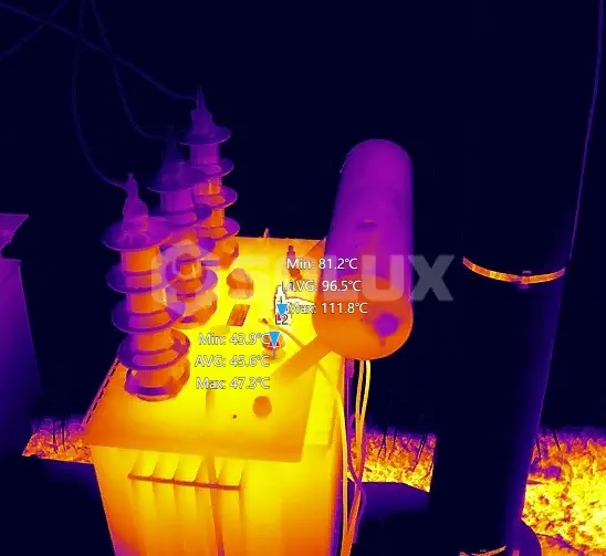 Identificación de un punto caliente en la fase S de baja tensión de un transformador trifásico
