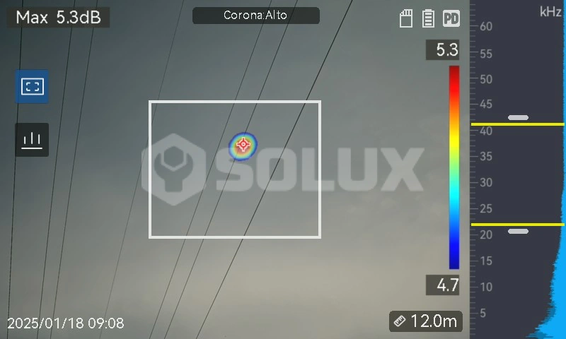 Inspección acústica de conductor de línea eléctrica de alta tensión de 220kV