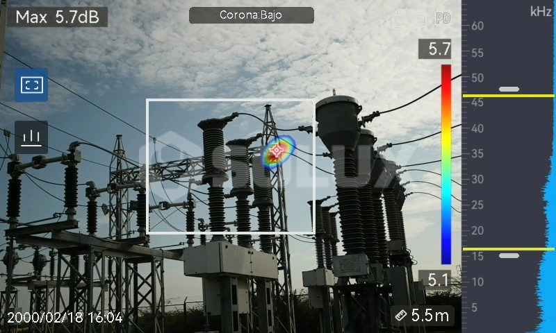 Inspección acústica de equipos de patio en subestación eléctrica de 60kV