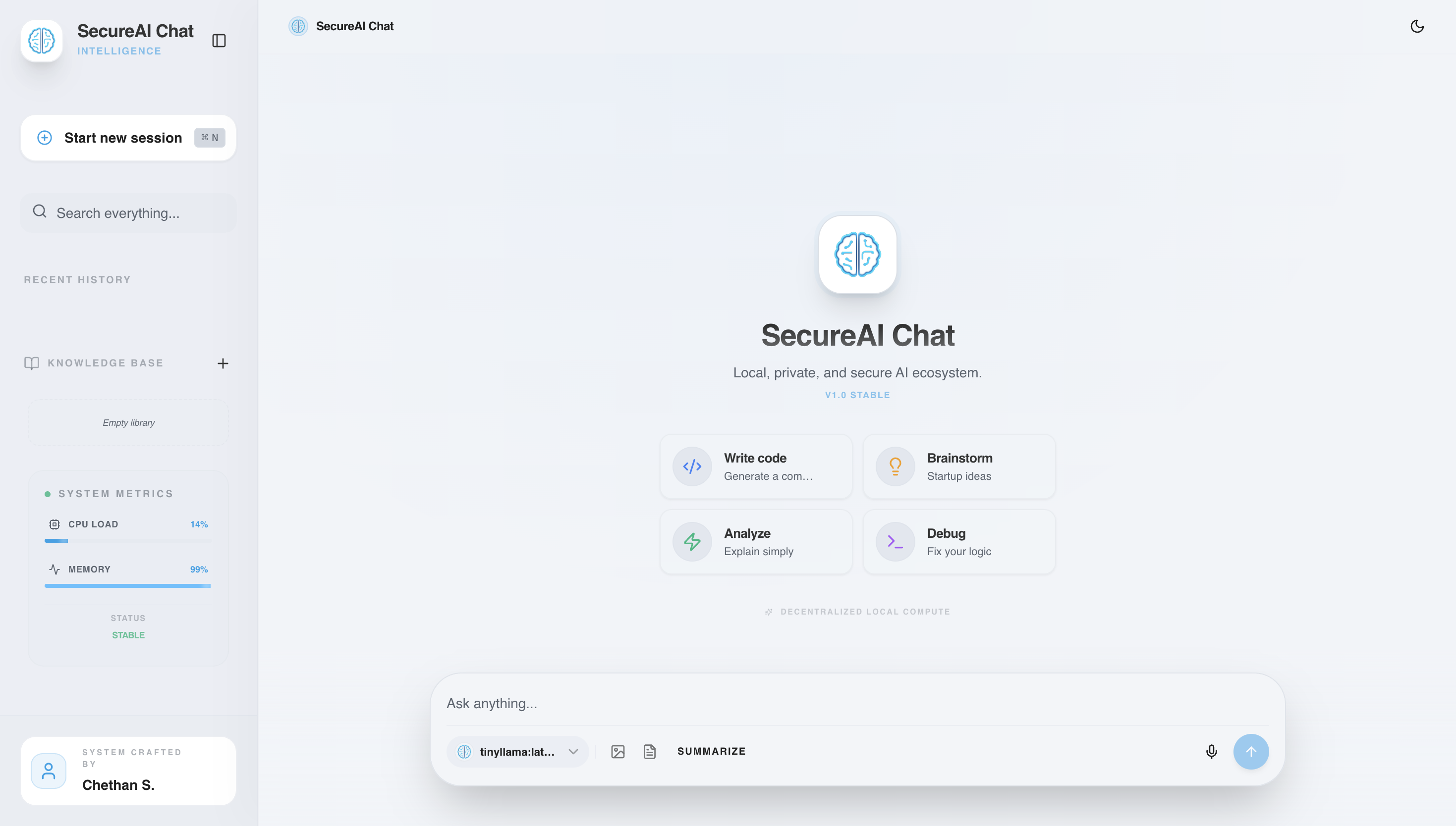 SecureAI Chat: Chat with Local LLM Models