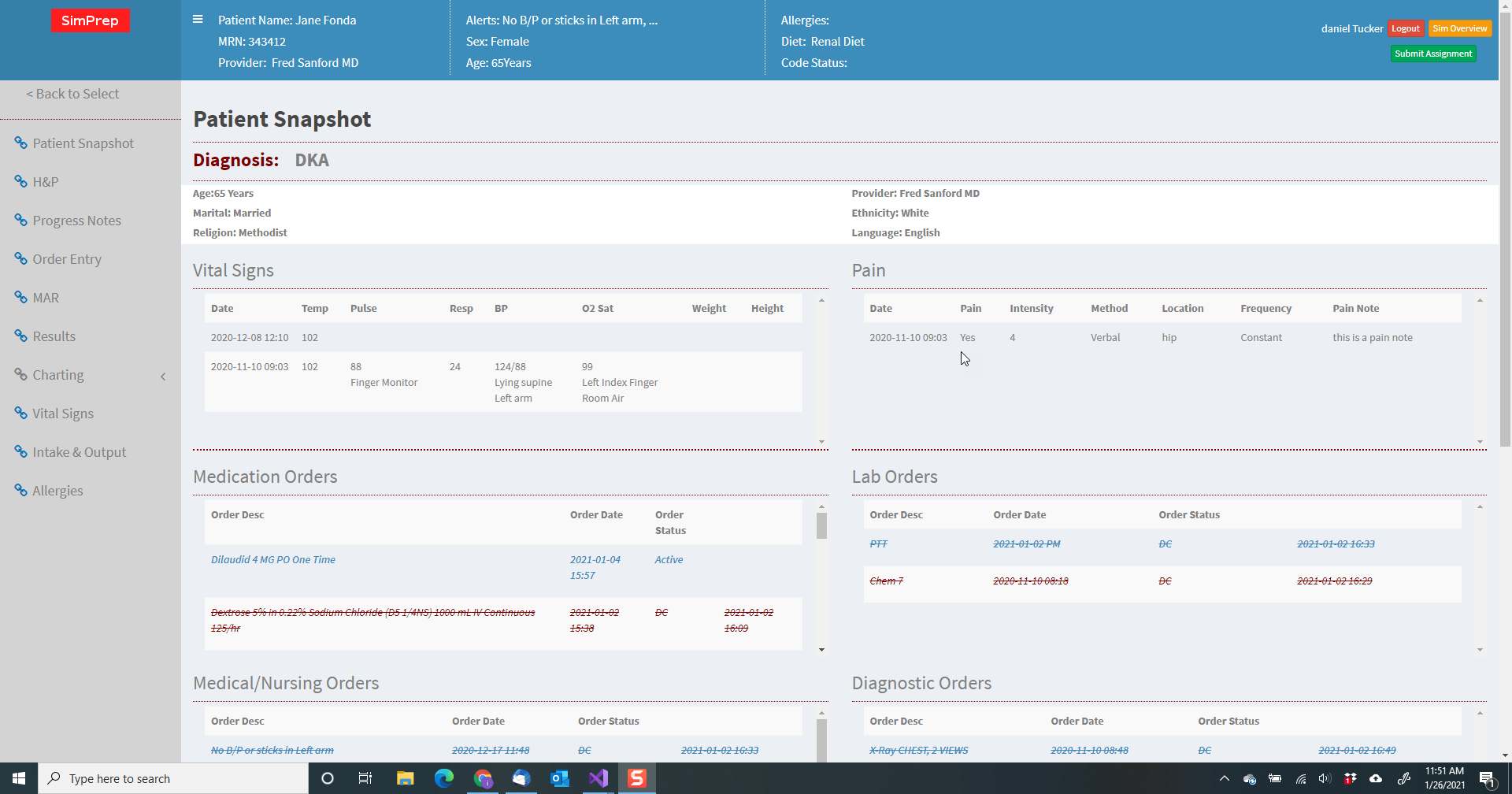 SimPrep - Simulation EHR