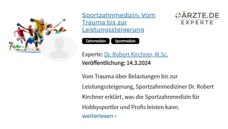 Sportzahnmedizin: Dr. Robert Kirchner im Interview