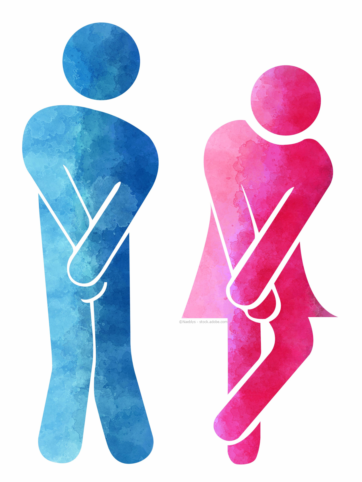 Mann und Frau Figuren schwacher Beckenboden