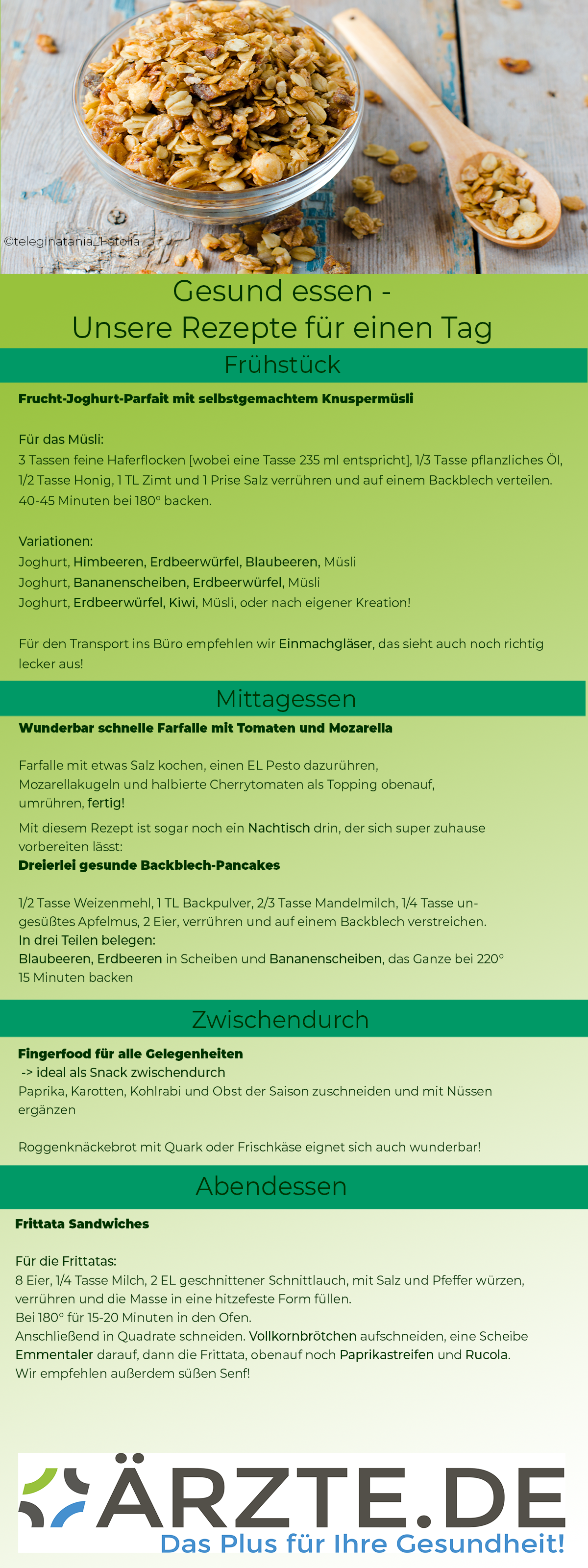 gesunde Ernährung Plan ein Tag 