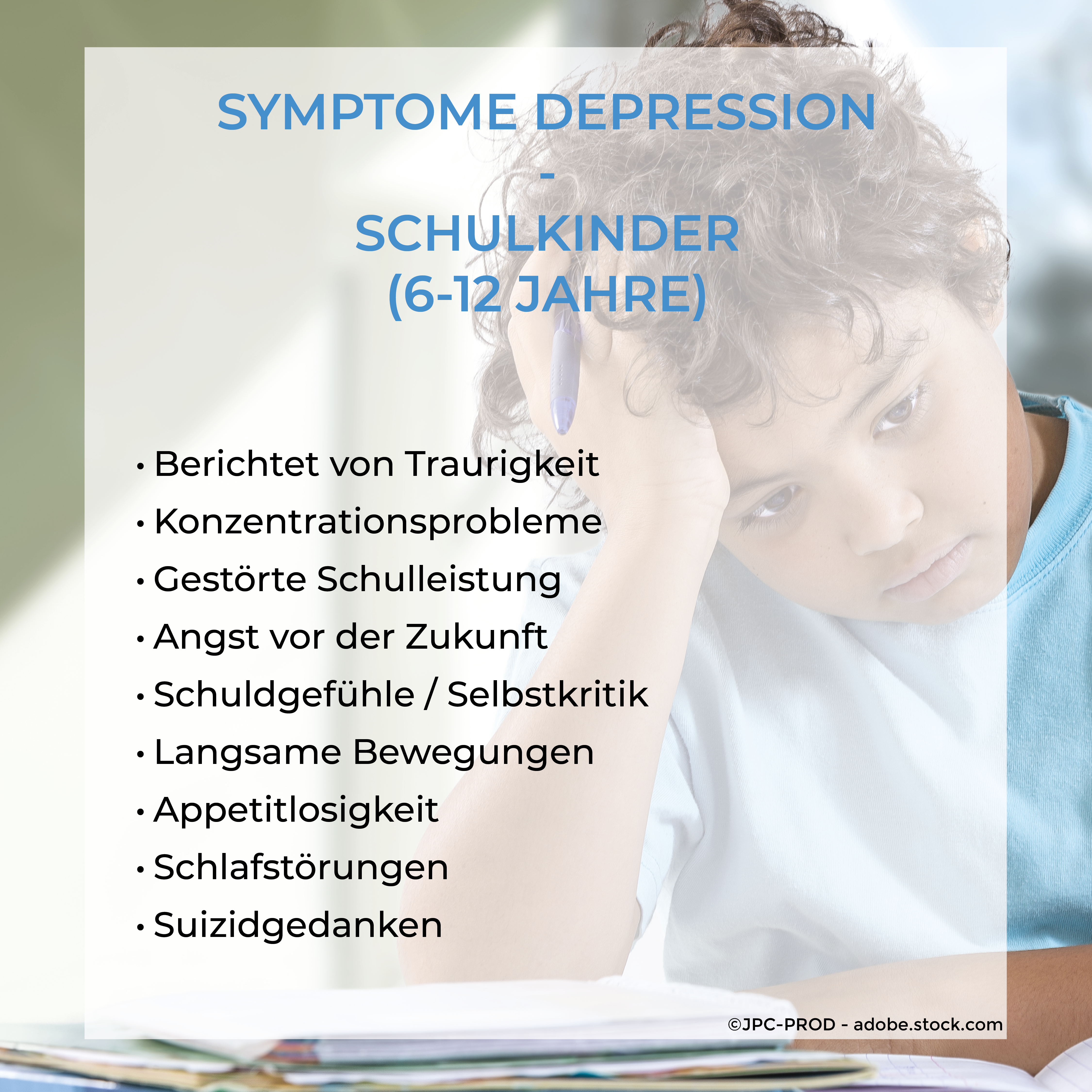Schulkinder Symptome Depression
