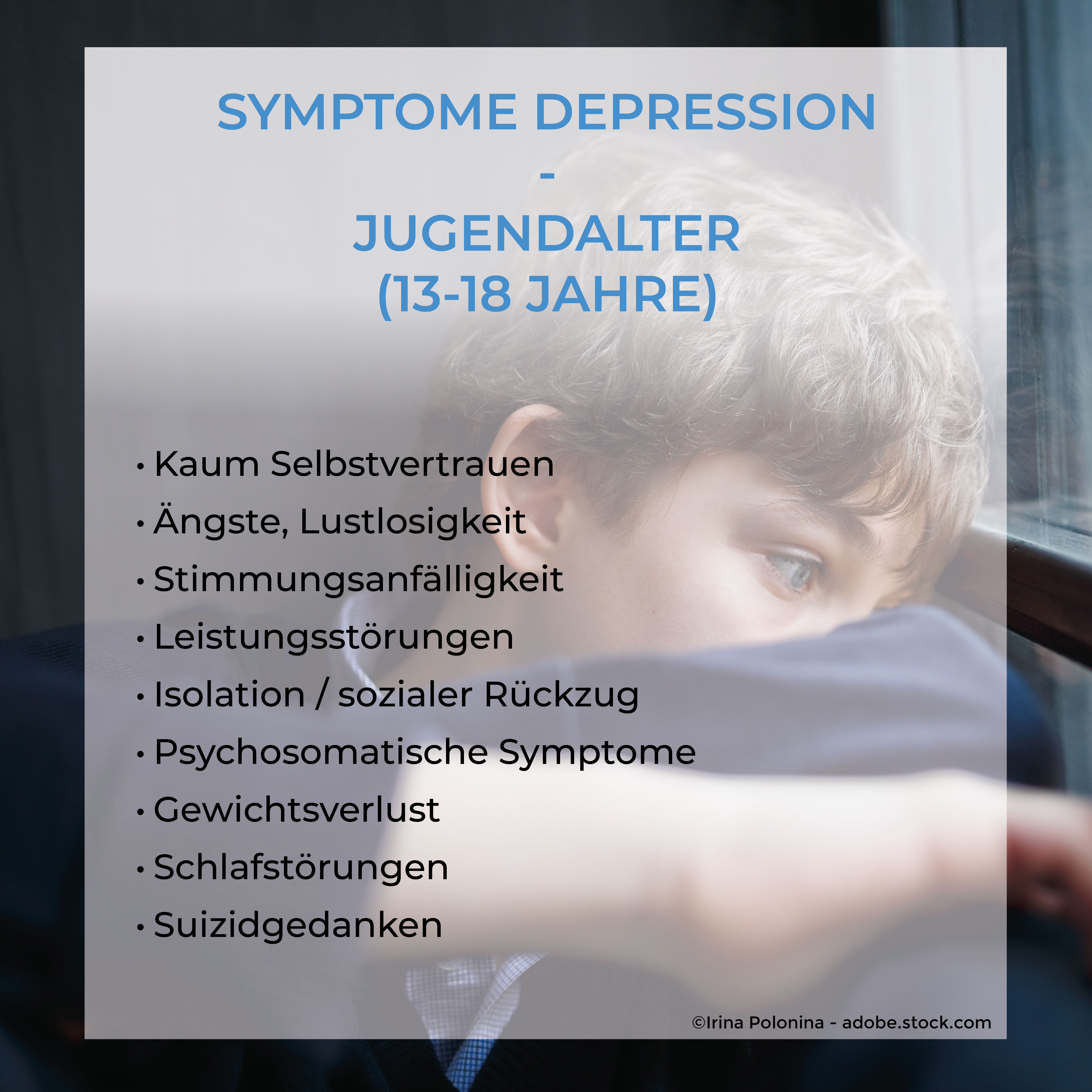 Jugendalter Symptome Depression