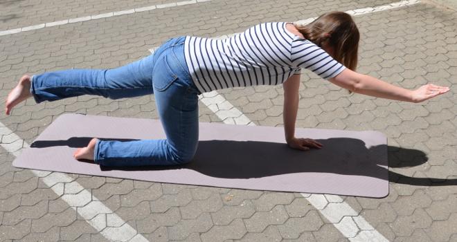 Übungen beim Fensehen Vierfüßlerstand