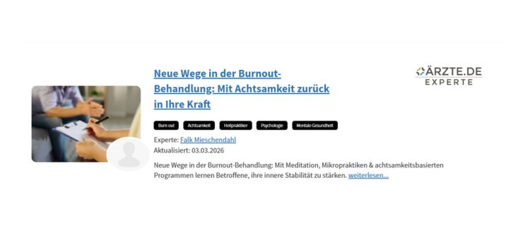 Teaser Expertenbeitrag Neue Wege in der Burnout Therapie