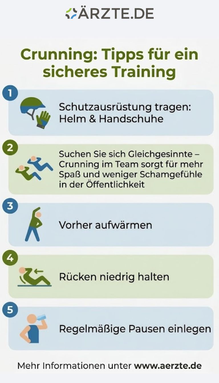 Übersicht zu Tipps für sicheres Crunning-Training 