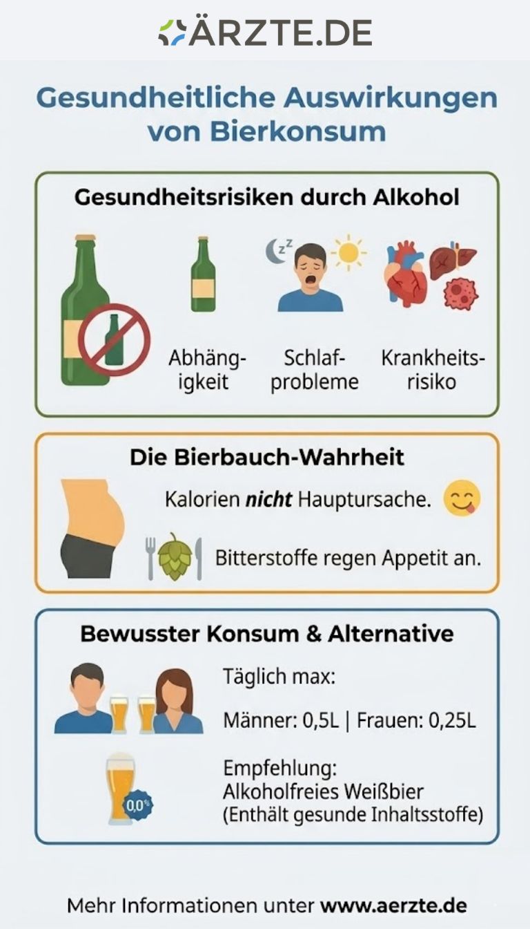 Grafik über die gesundheitlichen Auswirkungen von Alkohol