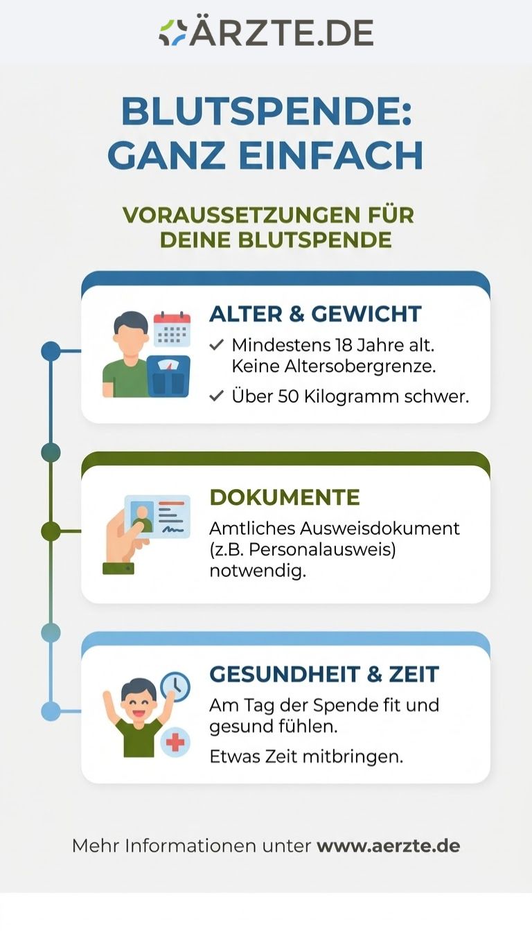 Überblick über benötigte Erfüllungskriterien für eine Blutspende