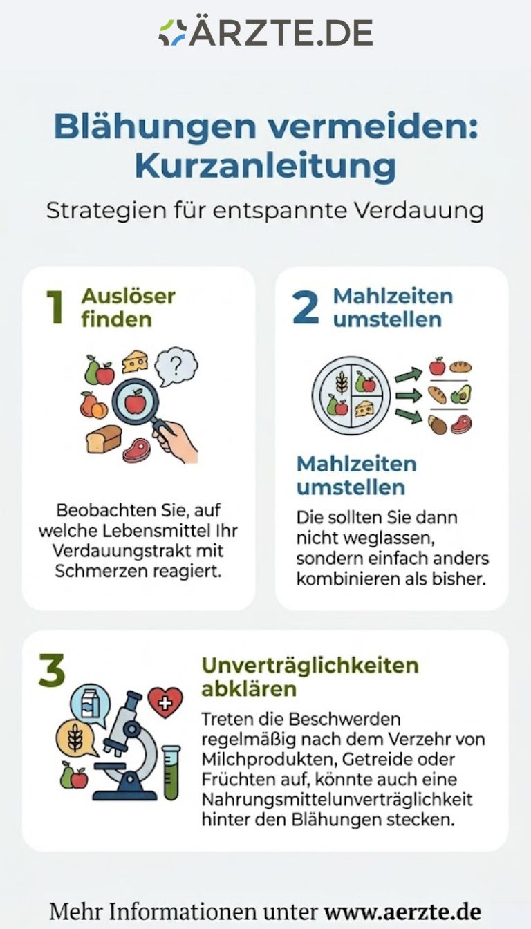 Grafik zeigt, wie man Blähungen vermeidet