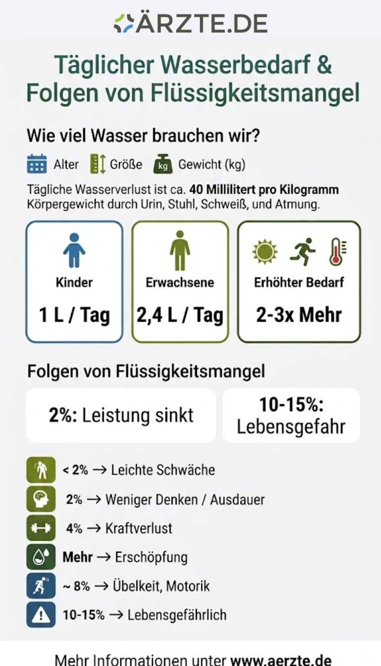 Grafik zeigt wie viel Wasser wir am Tag brauchen 