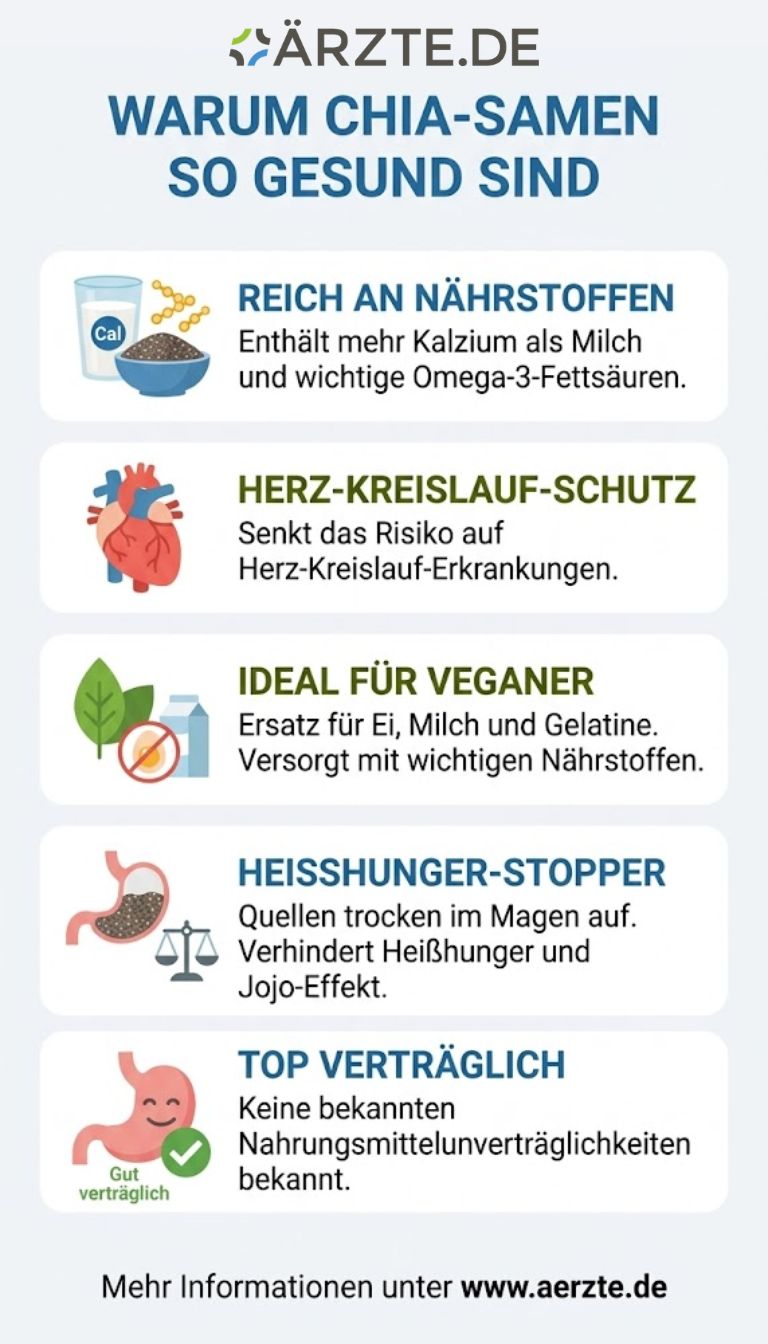 Übersichtsgrafik zur Funktion von Chiasamen