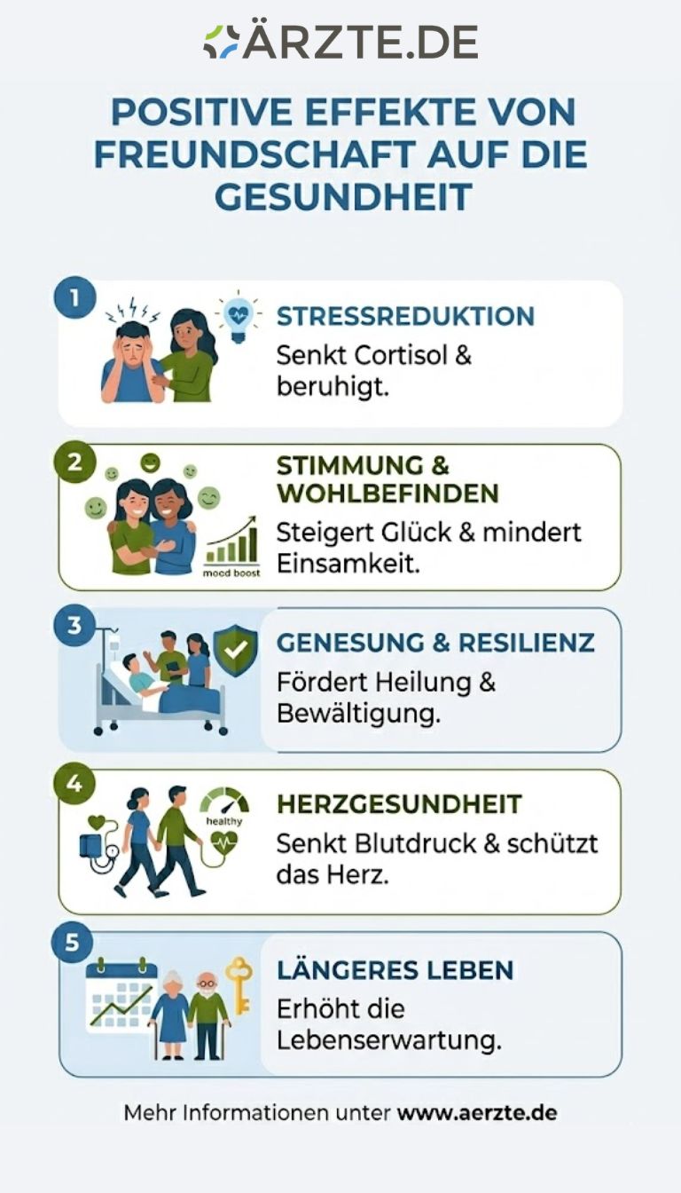 Grafik zu den positiven Effekten von Freundschaft 