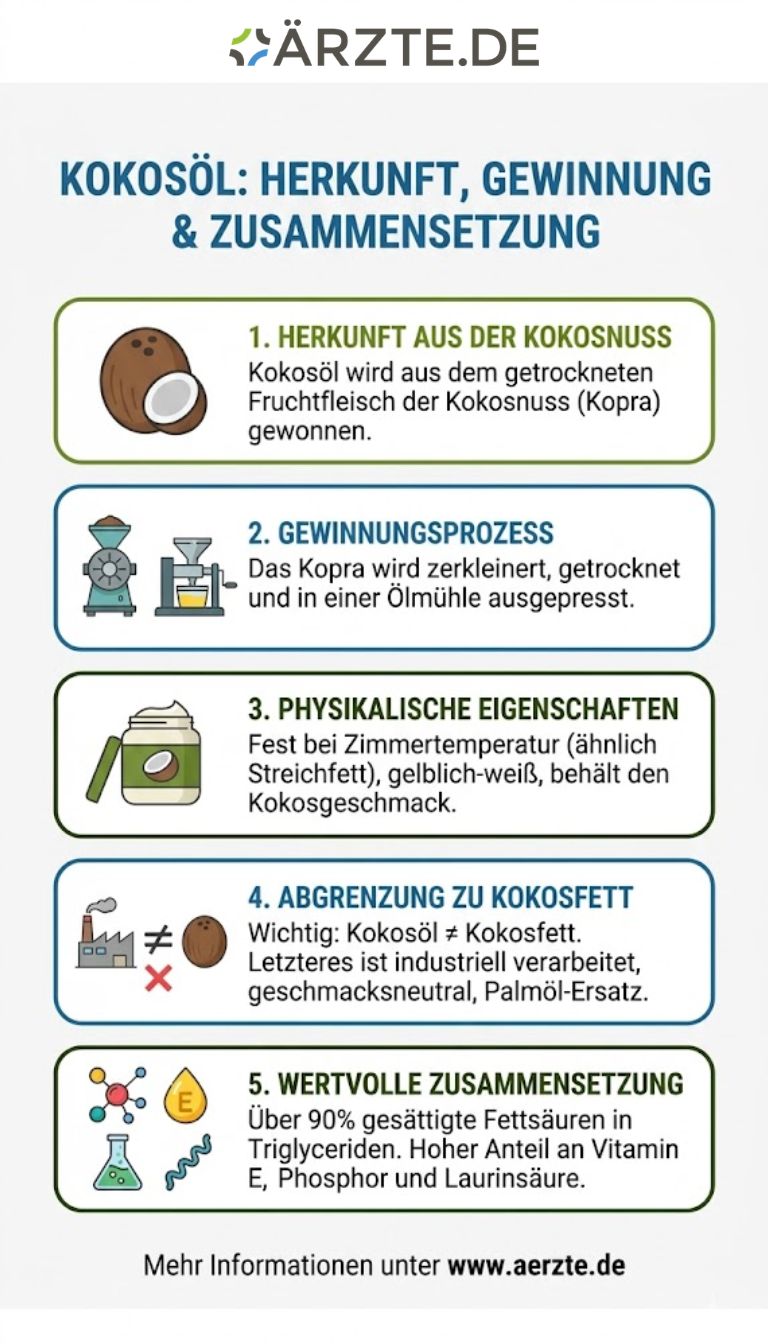 Grafik zeigt die Eigenschaften von Kokosöl 