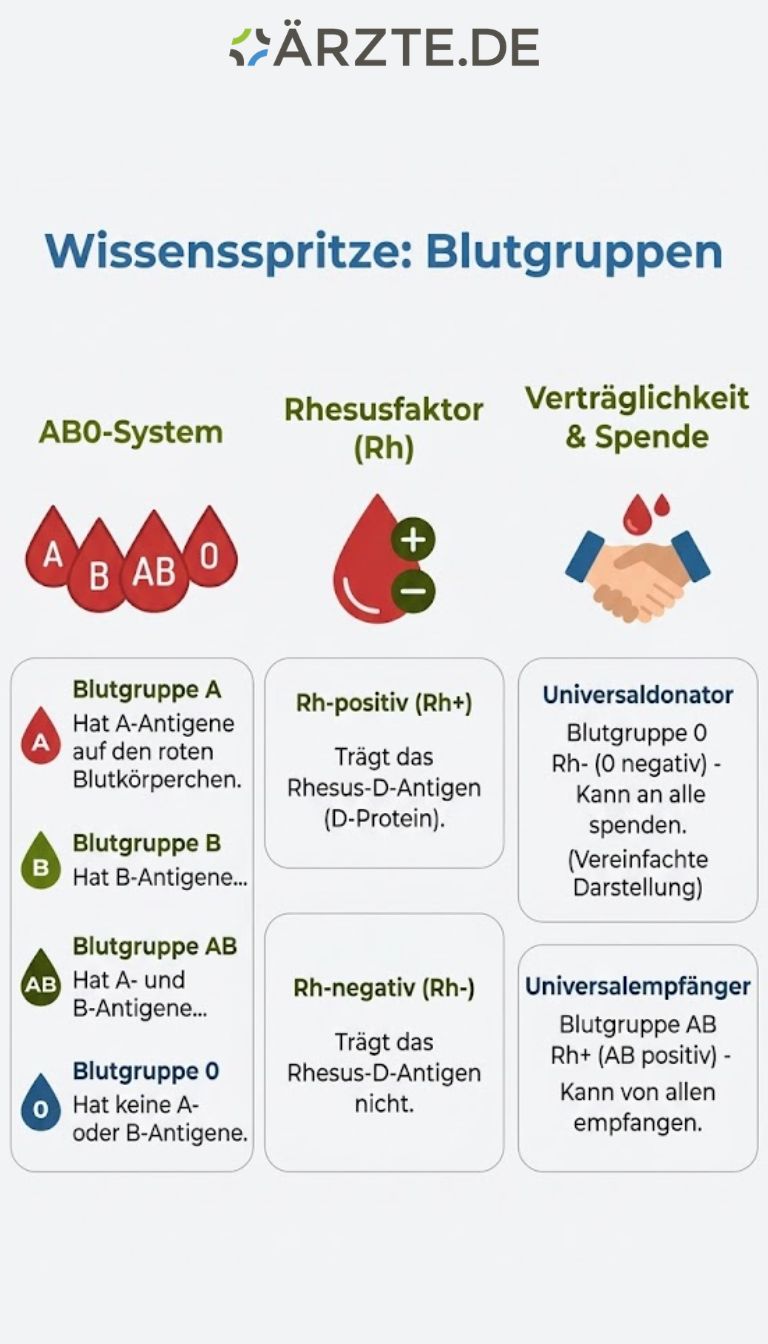 Grafik zeigt die verschiedenen Blutgruppen im Vergleich