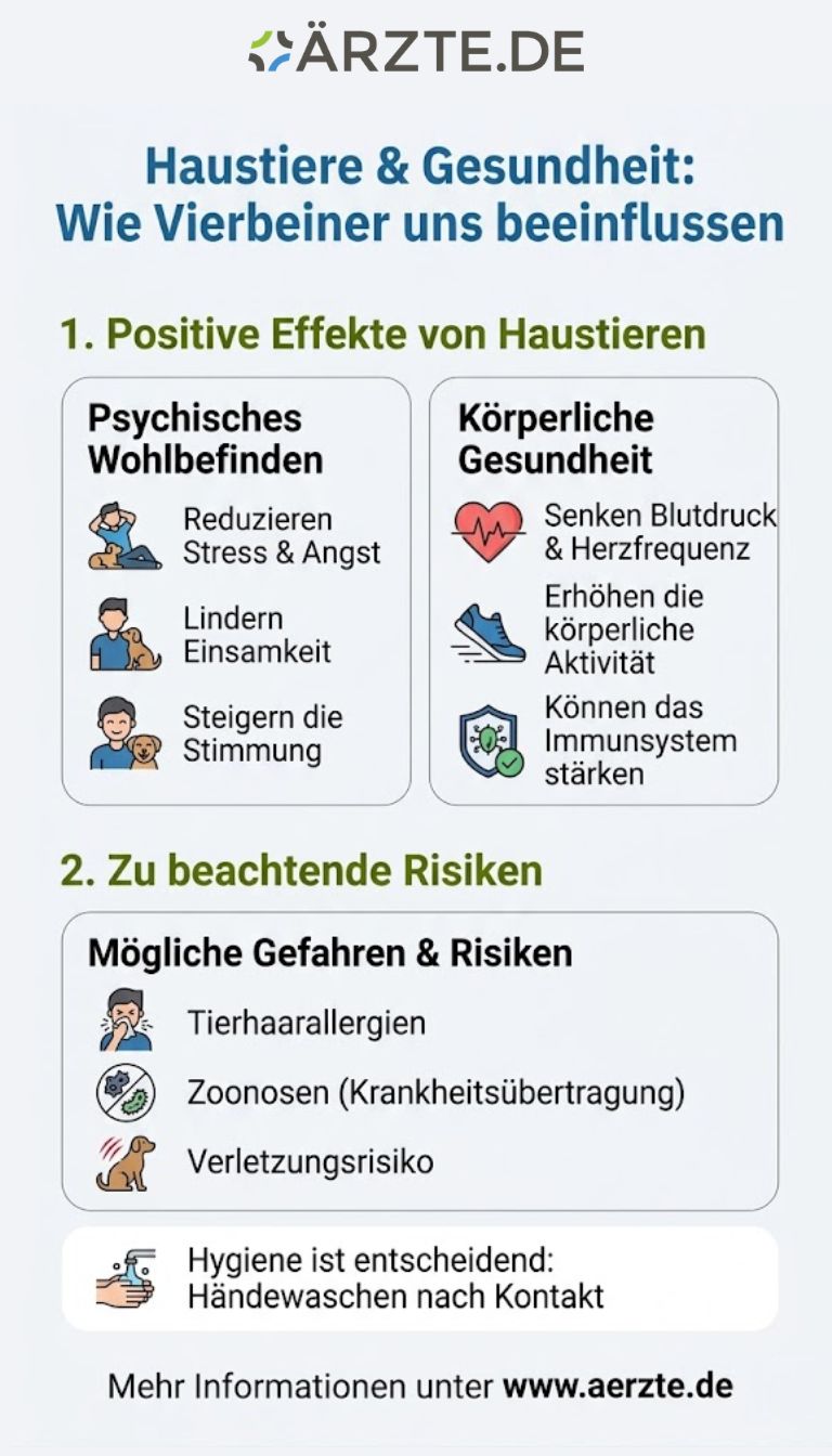 Grafik zeigt die Auswirkungen von Haustieren auf unsere Gesundheit 