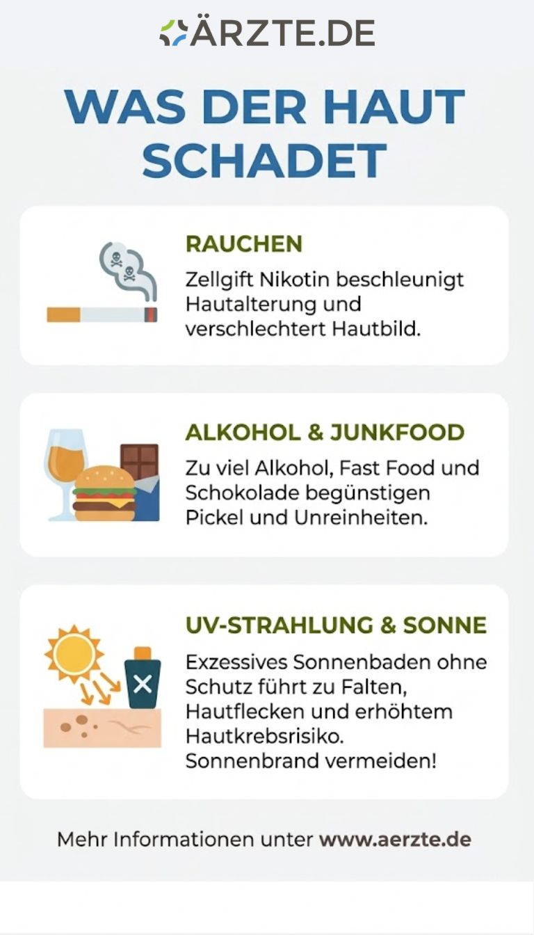Grafik zeigt Überblick was der Haut schadet