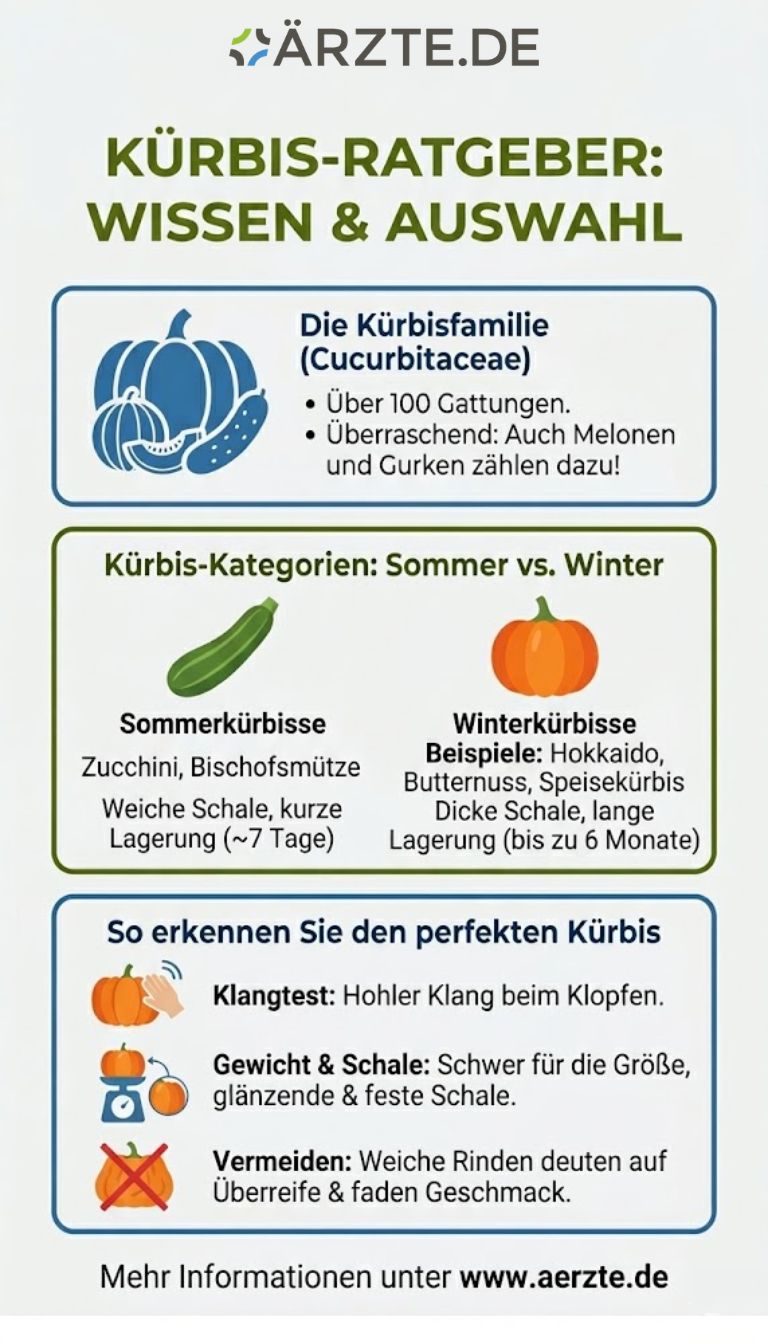 Überblick zu Kürbis-Arten in einer Grafik dargestellt.