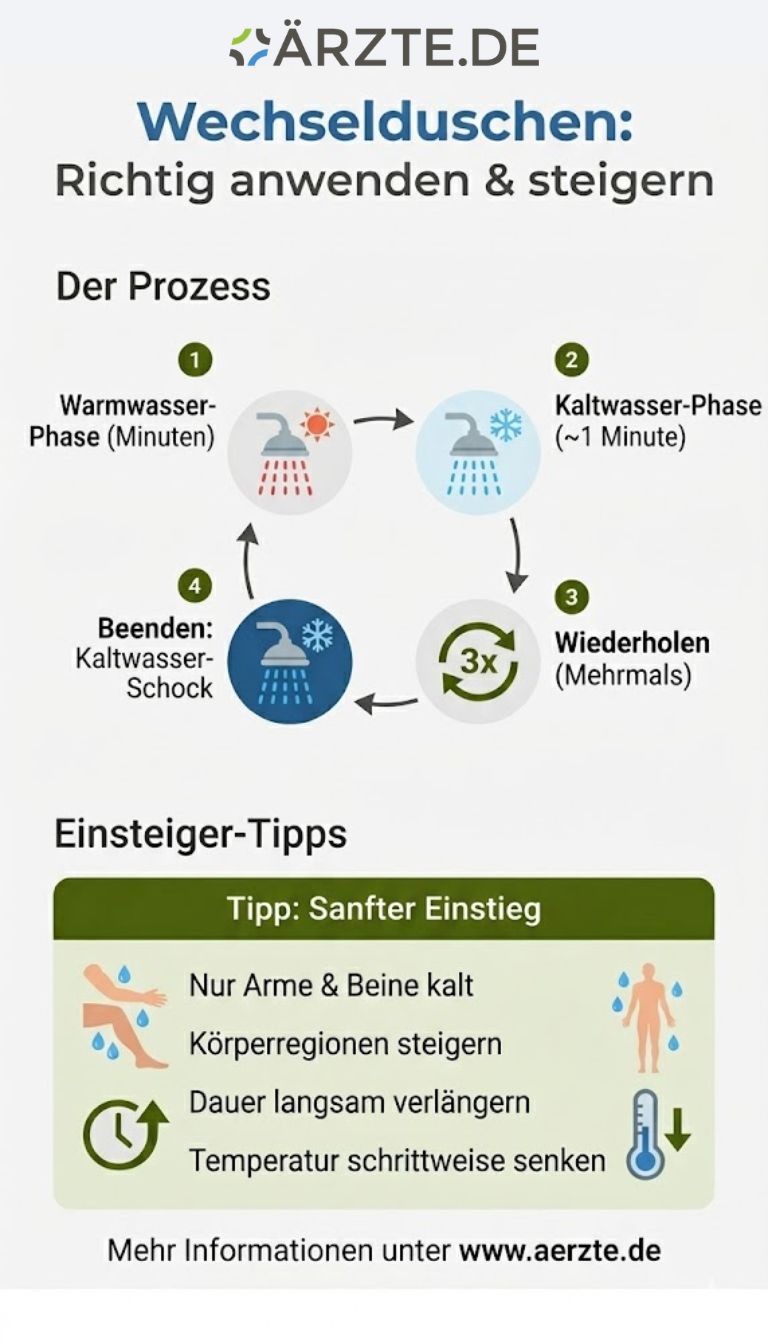 Grafik zeigt den Verlauf des Wechselduschens