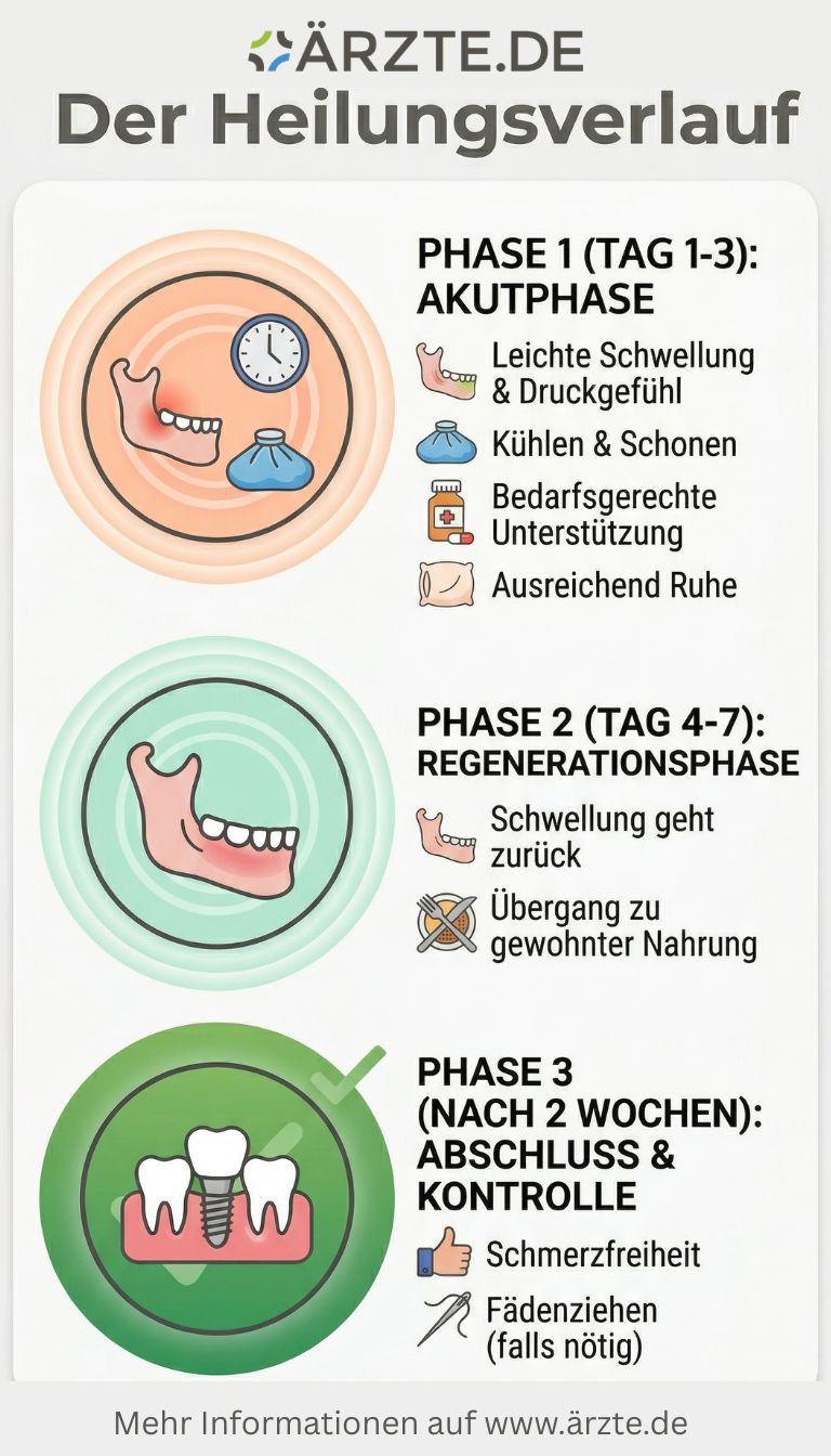 Infografik Heilungsverlauf Zahnimplantat