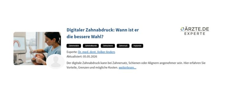 Expertenbeitrag Teaser Digitaler Zahnabdruck
