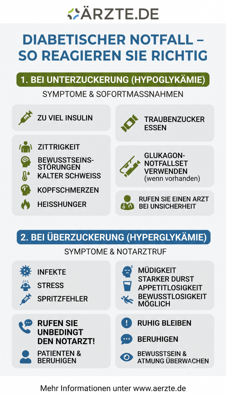 Infografik Diabetischer Notfall