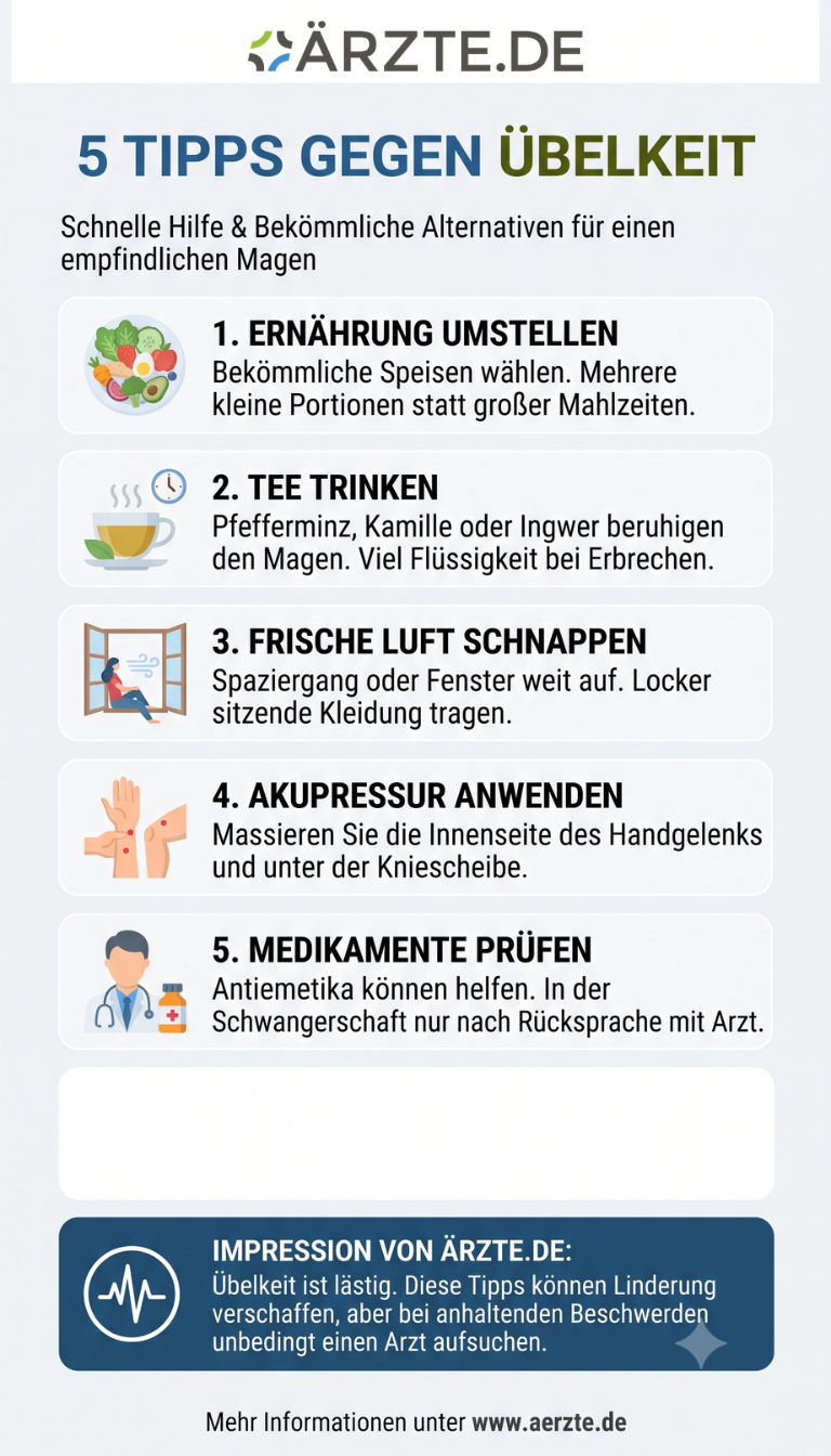 Infografik Tipps gegen Übelkeit