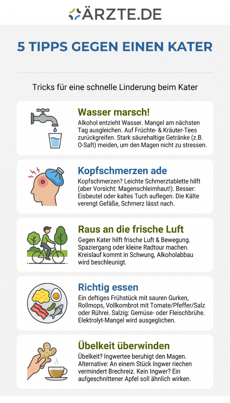Infografik Tipps gegen Kater