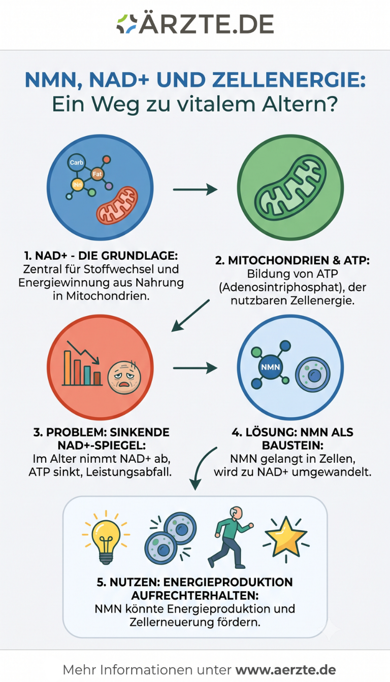 NMN, NAD+ und Zellenergie | © Erstellt mit Google Gemini