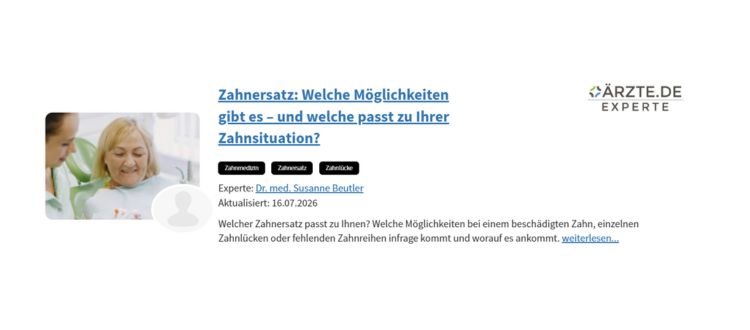 Teaser zum Beitrag Zahnersatz: Welche Möglichkeiten gibt es – und welche passt zu Ihrer Zahnsituation?