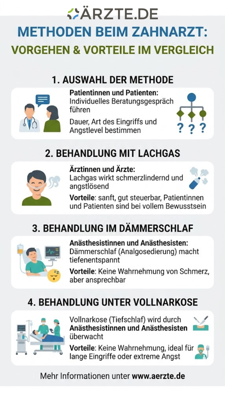 Infografik zum Thema welche Art von Betäubung beim Zahnarzt hilft