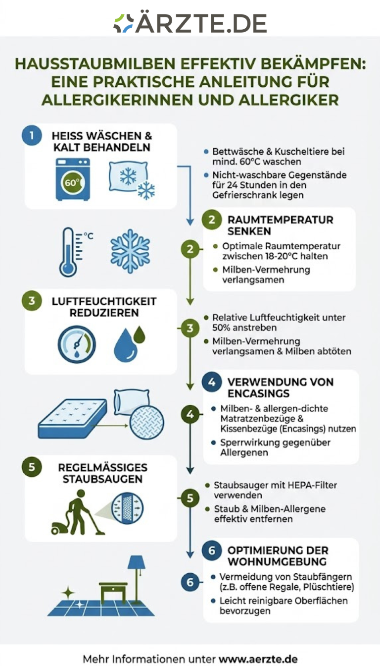 Infografik zum Thema Hausstaubmilben